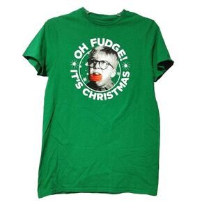 A Christmas Story Oh Fudge It's Christmas Graphic T-Short Sleeve Green Mens S